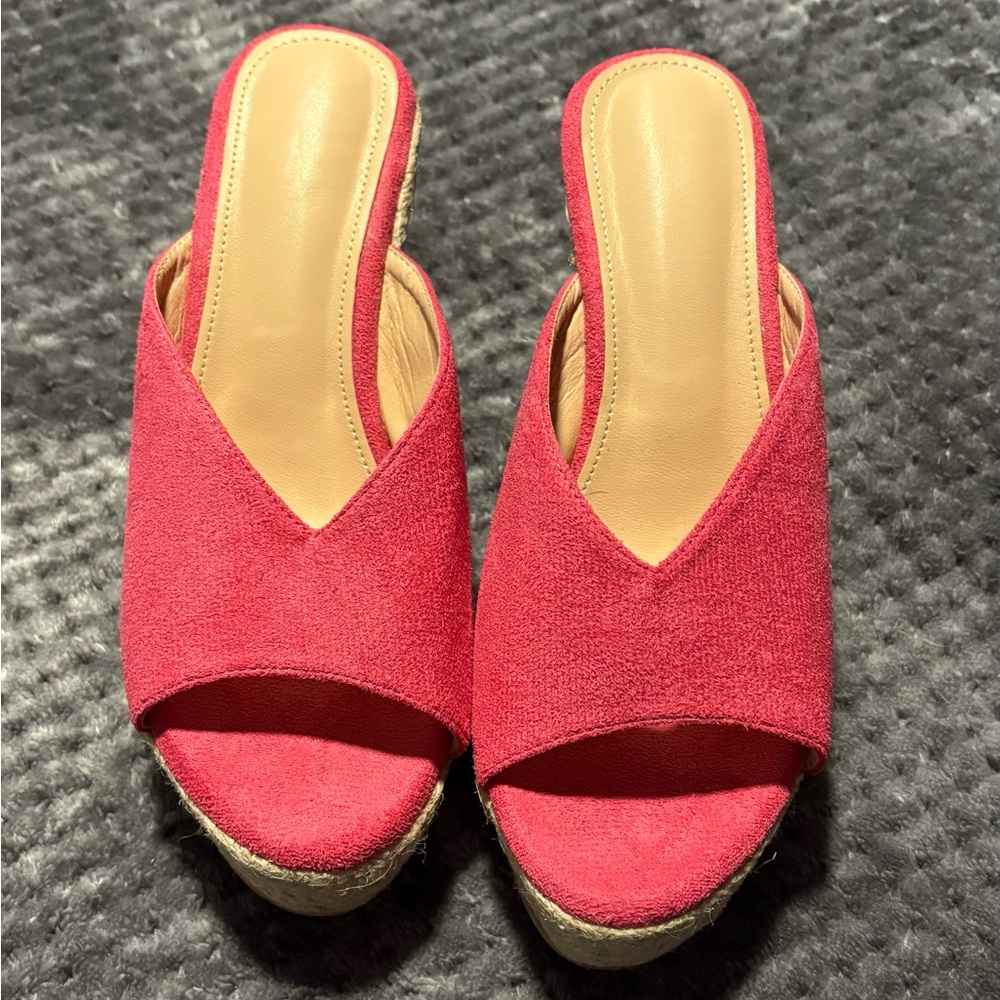 Stylish Pink Women's Slip-On Wedge Sandals